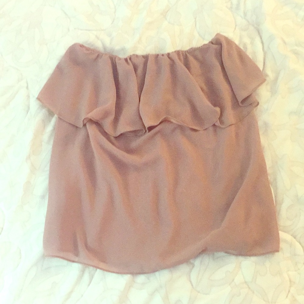 Blush layered tube top
